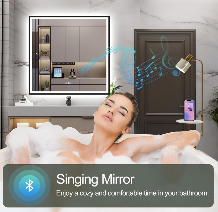 LED Bathroom Mirror, Bluetooth, Anti-Fog, Dimmable, 3 Colors - photo 4