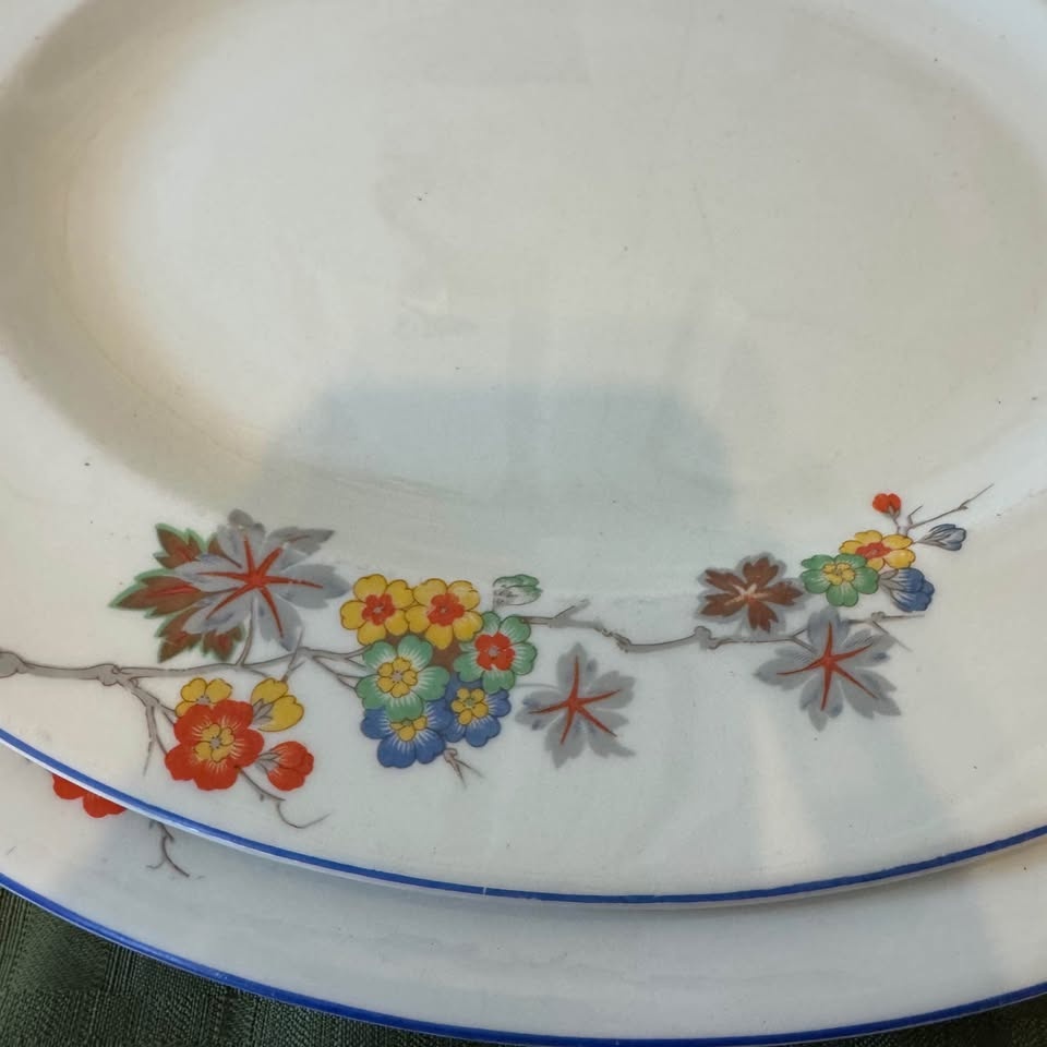 2 Beautiful Antique Bone China Platters - photo 2