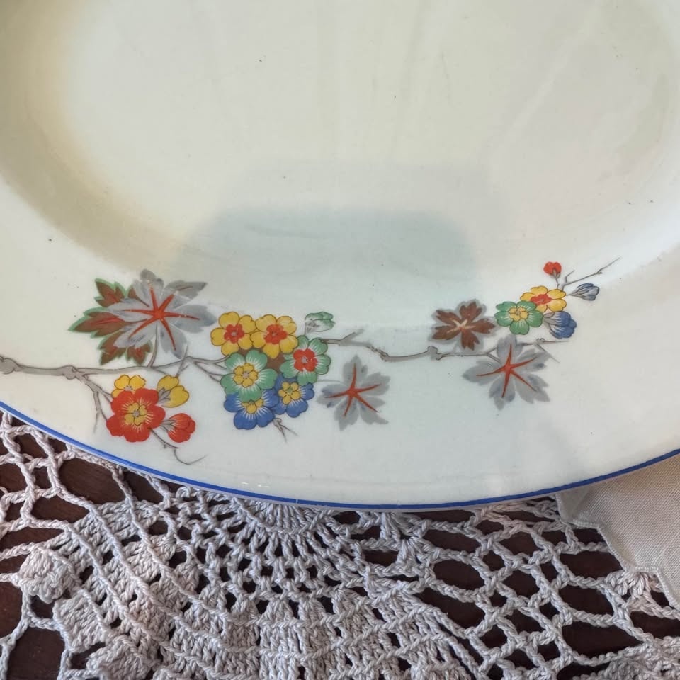 2 Beautiful Antique Bone China Platters - photo 5