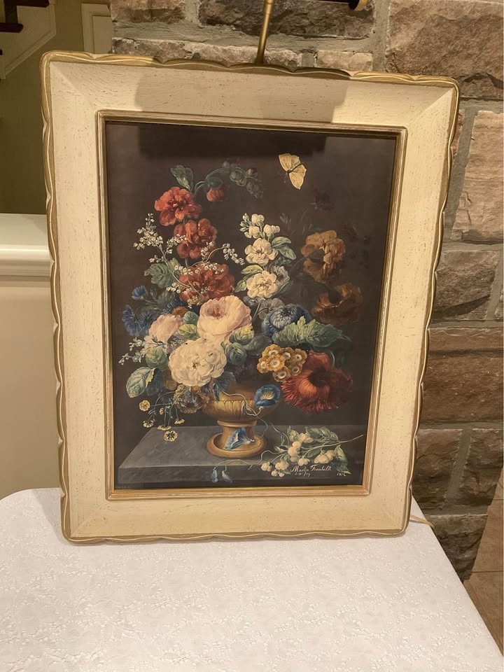 Vintage Repro "Summer Bouquet" Print w/ Picture Light - photo 3