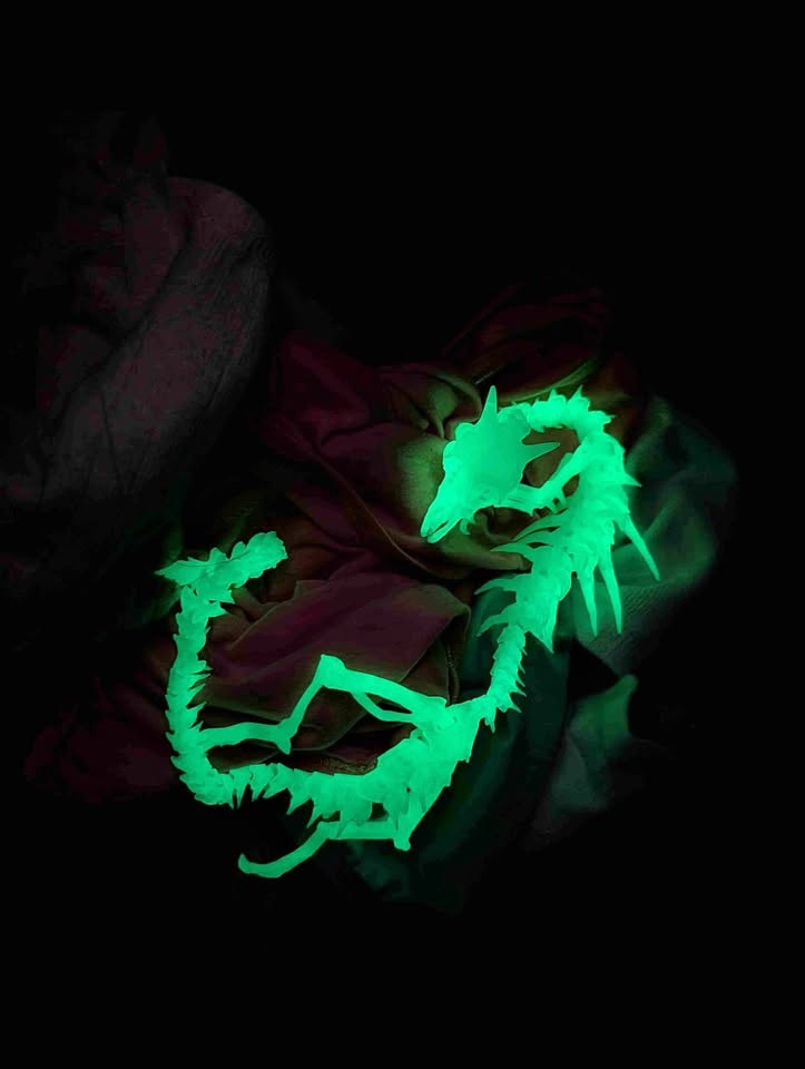 3D Printed Glow-in-the-Dark Dragon Skeleton