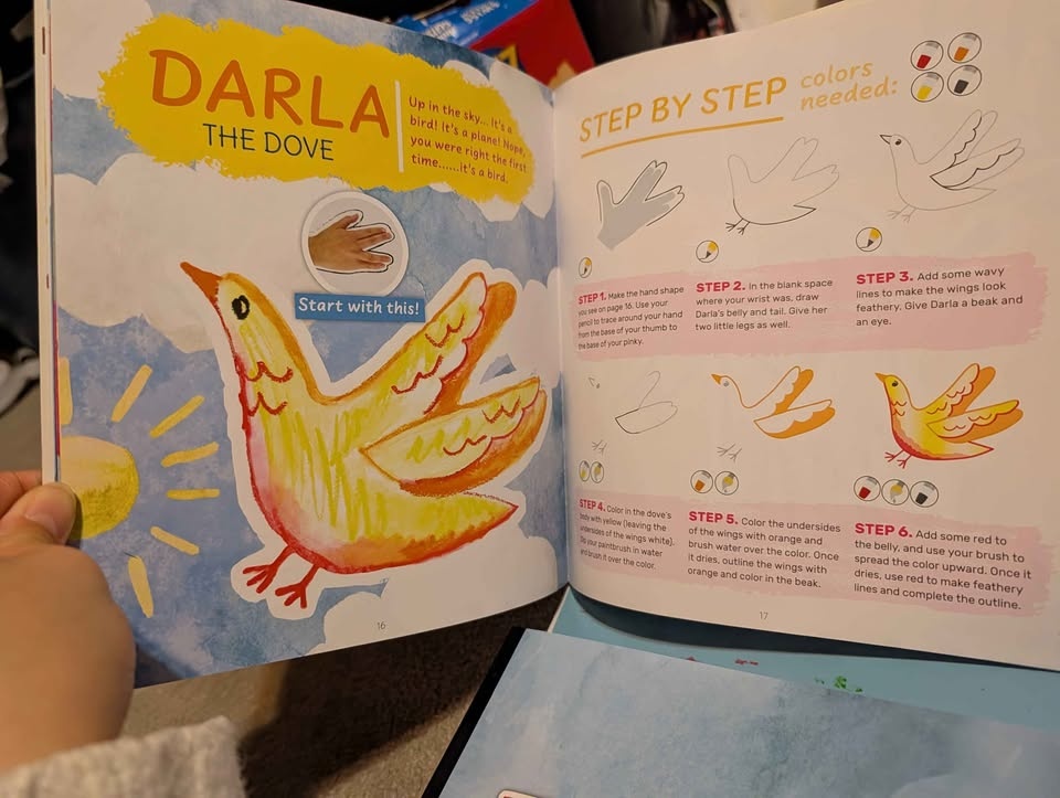 SpiceBox Handprint Drawing Tracing Kit for Kids with Watercolor - photo 2