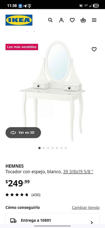 Ikea Hemnes Dressing Table with Mirror - photo 2