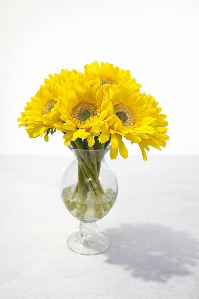 Artificial Yellow Gerbera Flower Arrangement