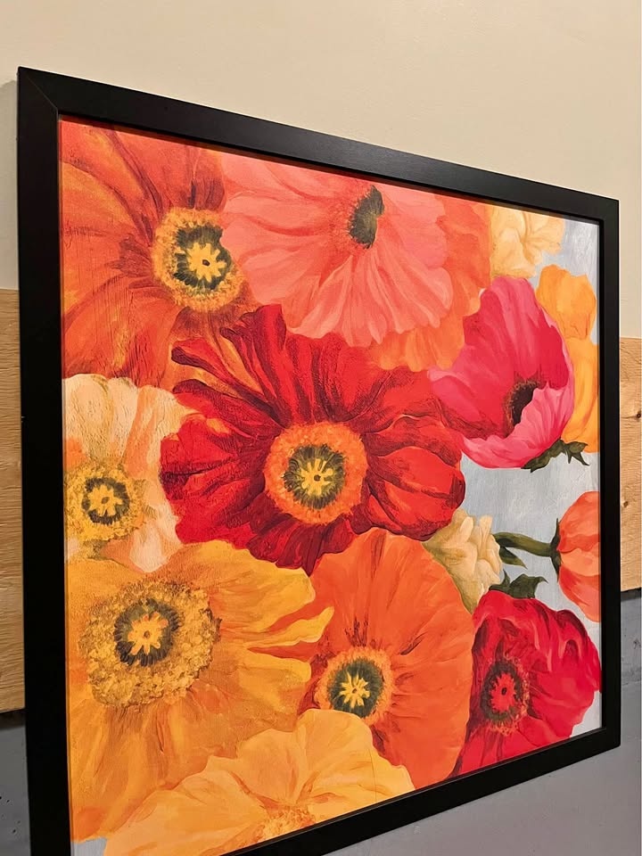 Colorful Framed Floral Wall Art