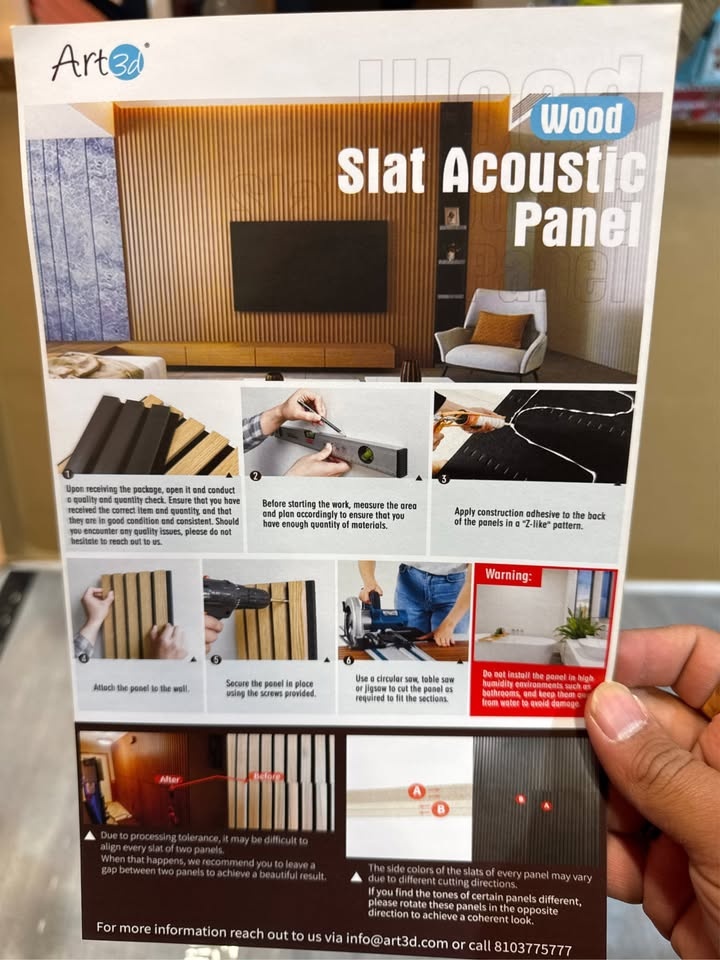 Art3d 2 Wood Slat Acoustic Panels for Wall - photo 4