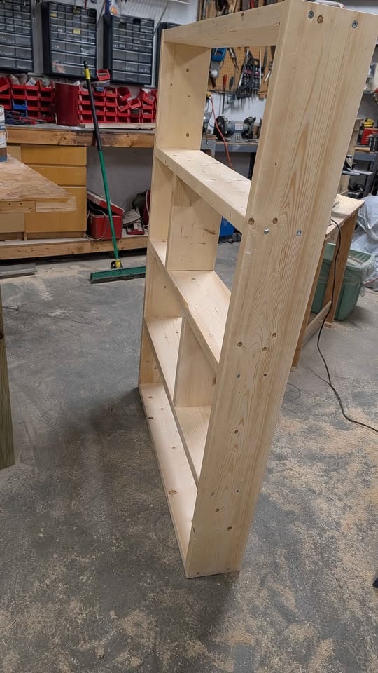 Handmade Solid Spruce Wood Bookshelf / Library – 5 ft Tall - photo 2