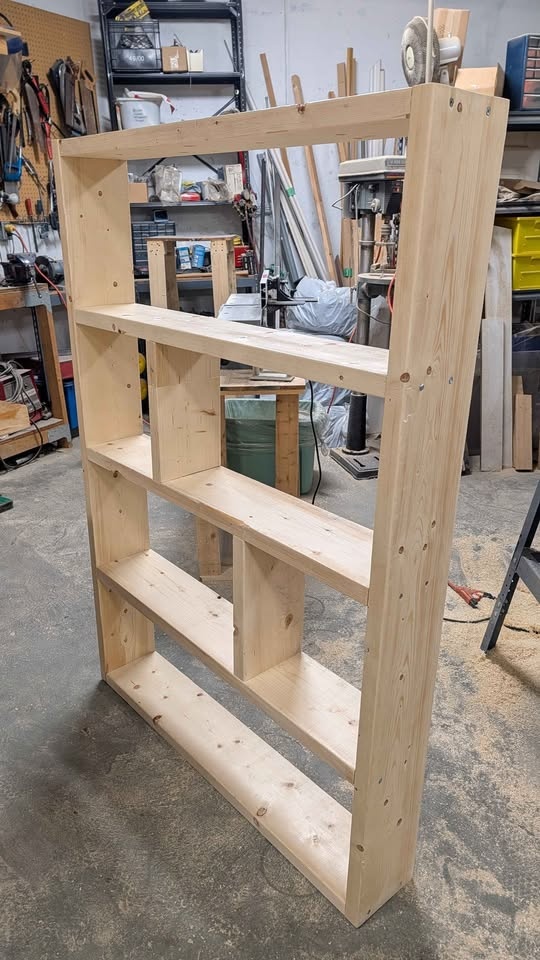 Handmade Solid Spruce Wood Bookshelf / Library – 5 ft Tall - photo 3