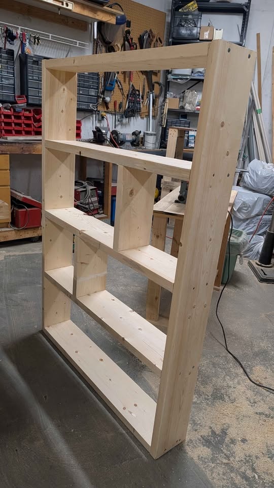 Handmade Solid Spruce Wood Bookshelf / Library – 5 ft Tall - photo 5
