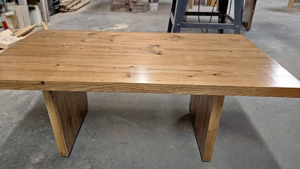 Handmade Solid Spruce Coffee Table – Rustic Finish (NEW)