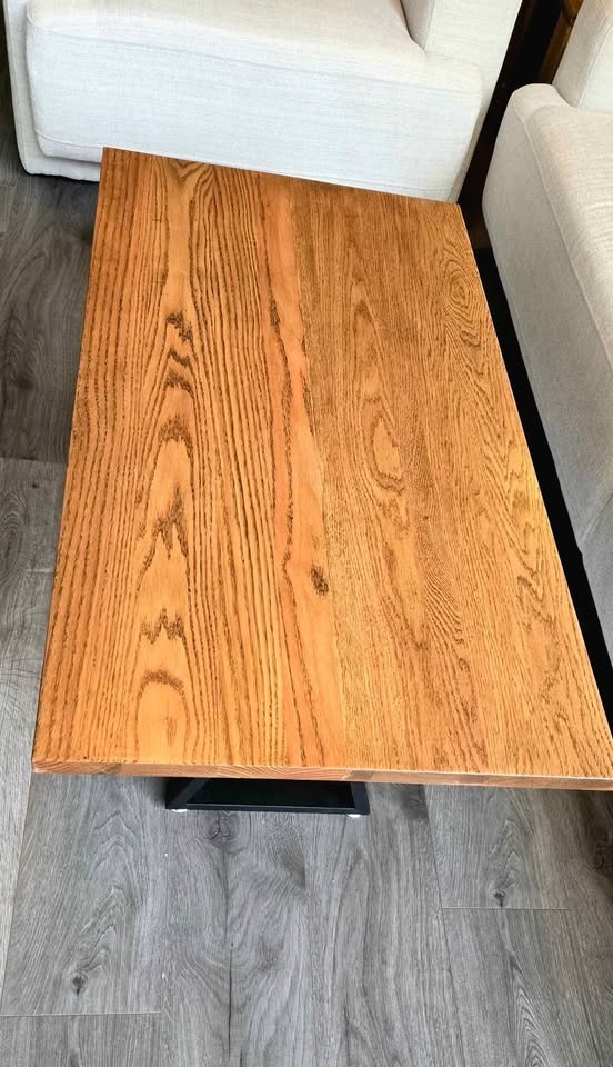 Solid Oak Coffee Table – Handmade Modern Industrial - photo 3