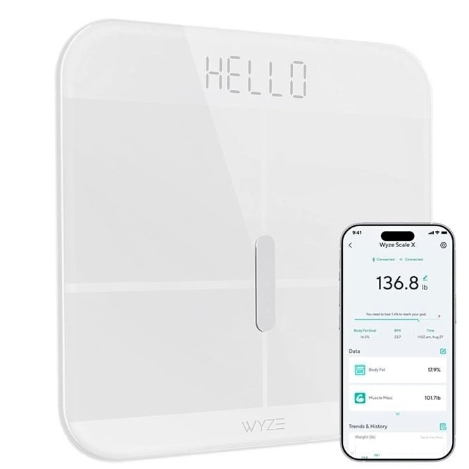 WYZE Smart Scale X Body Weight Scale 400 lb White
