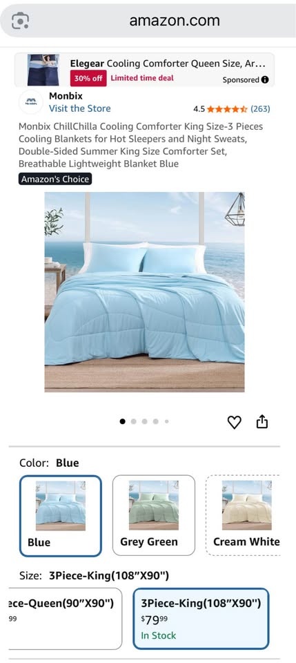 Monbix Cooling Comforter King Size - 3 Pieces - photo 2