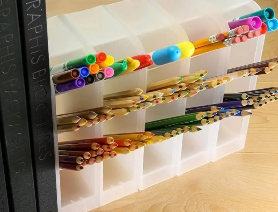 3-pack Vertical Pen Makeup Brush Holder Desk Organizer image indicator(9)