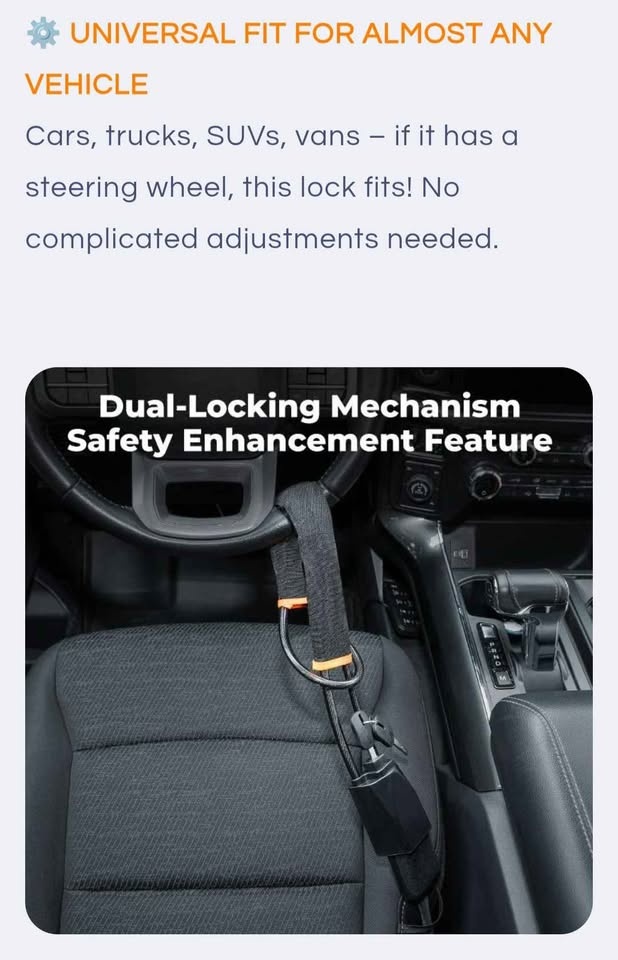 🚨Steering Wheel Lock – The Ultimate Visual Deterrent That Thieve - photo 2
