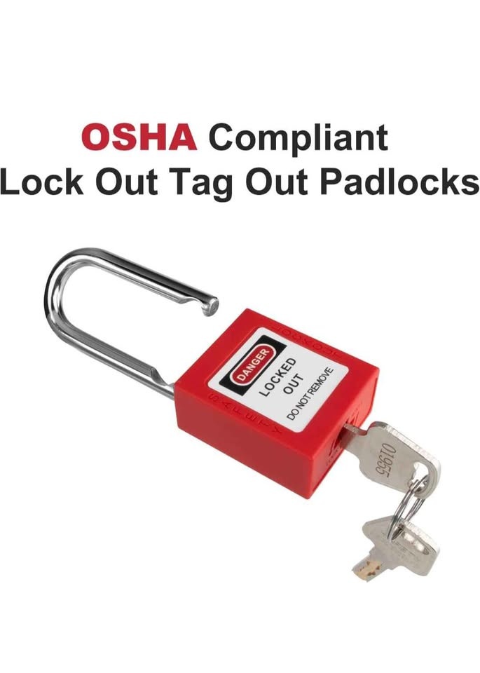 Anskyloe Red Lockout Tagout Safety Padlocks OSHA Compliant - photo 3