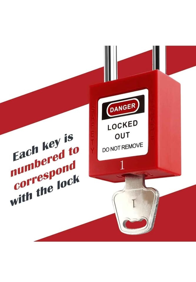 Anskyloe Red Lockout Tagout Safety Padlocks OSHA Compliant - photo 4