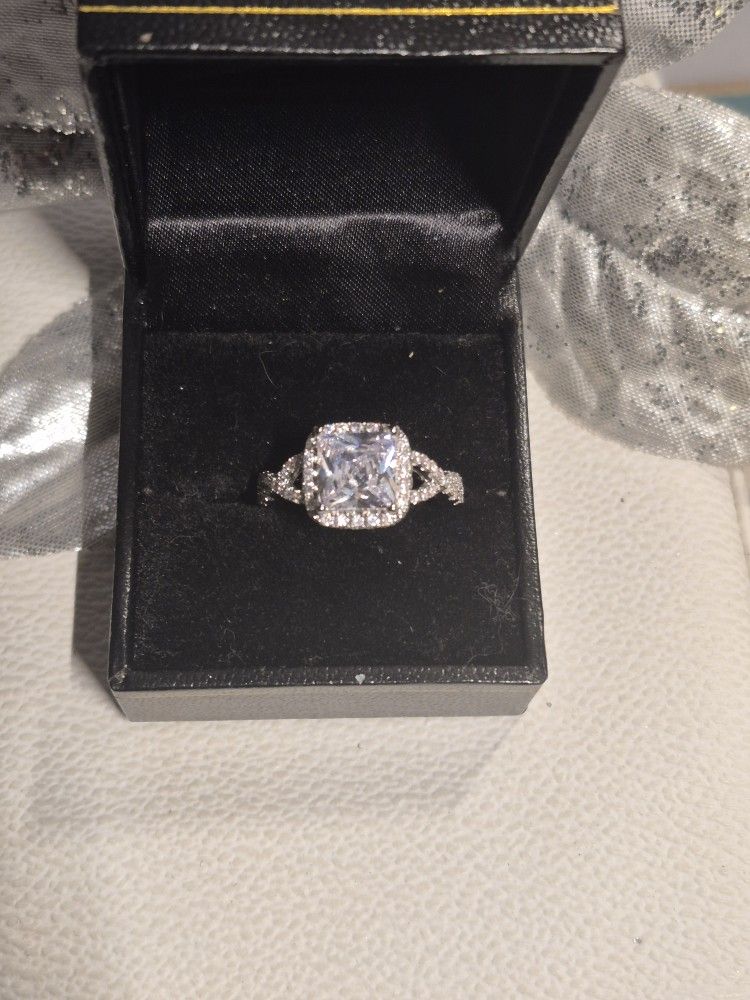 Silver Emerald Cut Ring sz 7 - photo 2