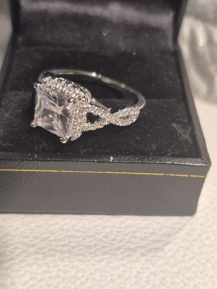Silver Emerald Cut Ring sz 7 - photo 3