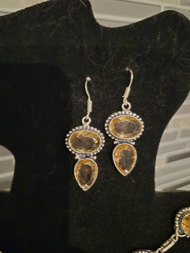 Elegant Apache Pyrite Morganite Necklace Set - photo 2
