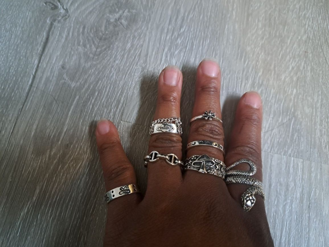 Tibetan Silver Midi Ring Set Sz 6-8 - photo 2