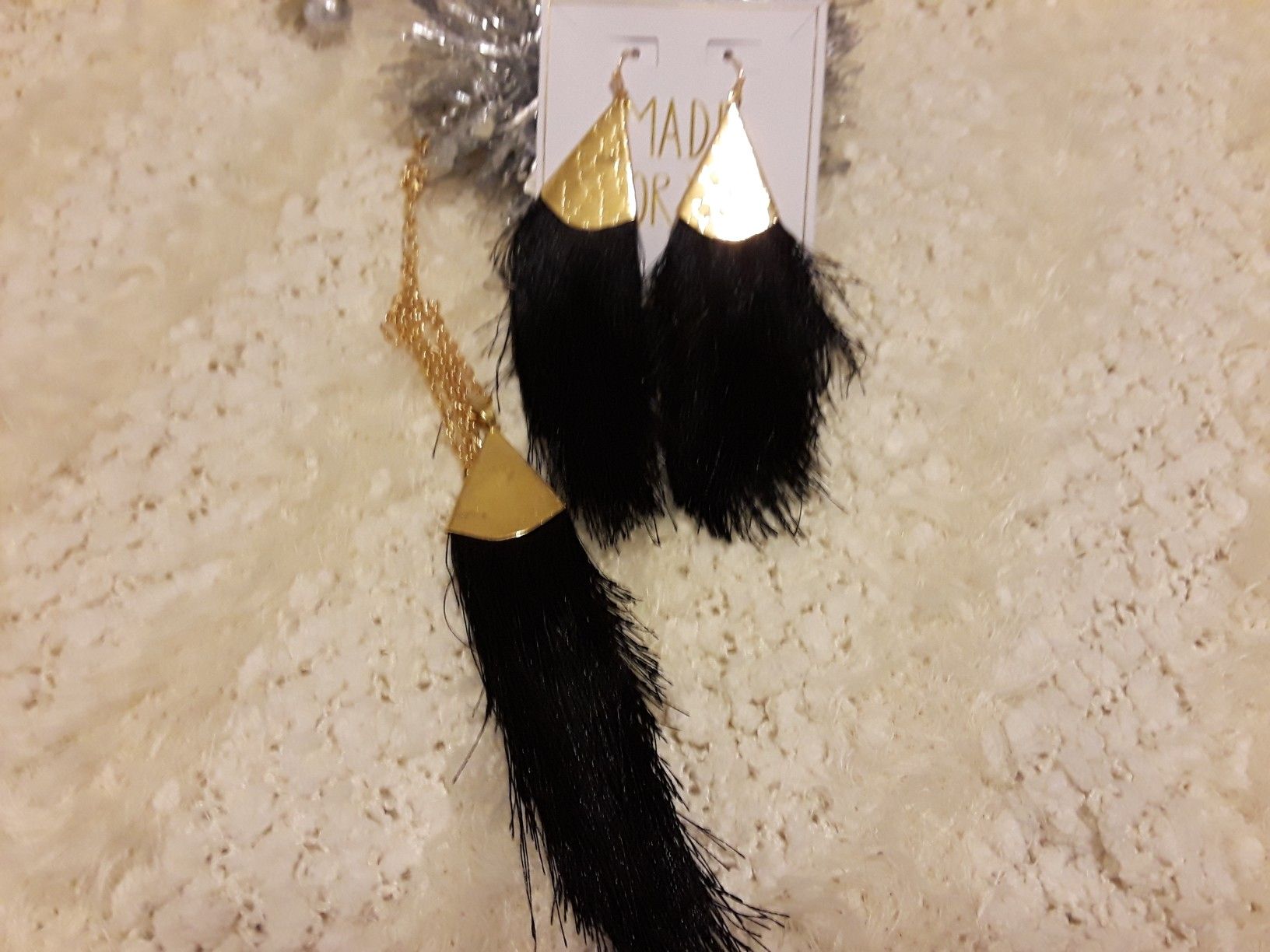 Black Tassel Jewelry set w Croc Embellishments - photo 2