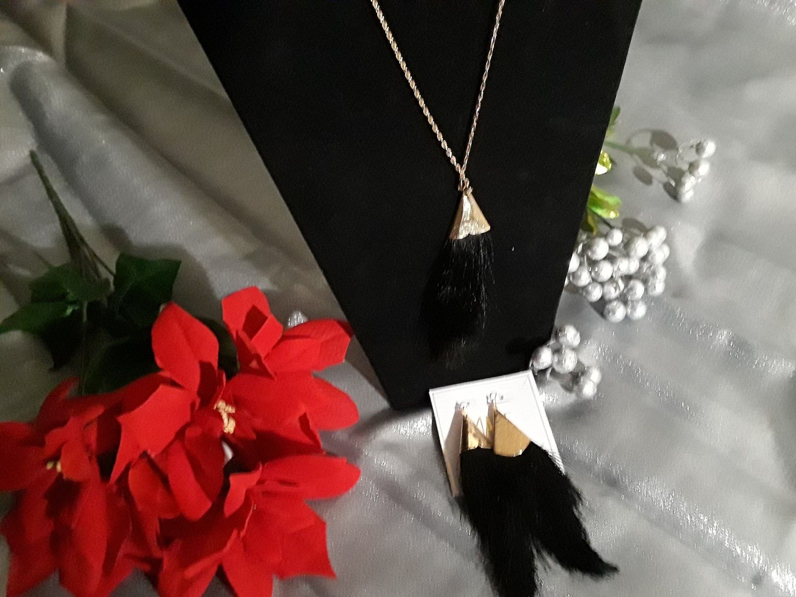 Black Tassel Jewelry set w Croc Embellishments - photo 3