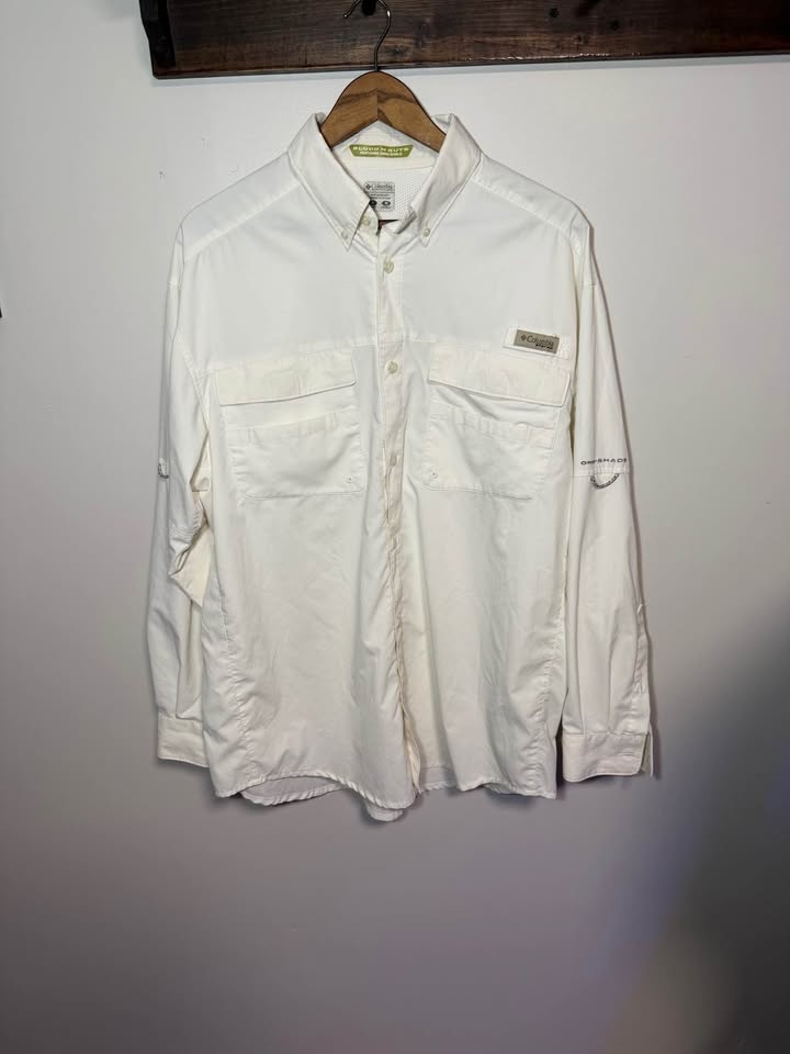 Columbia Blood N Guts PFG White Long Sleeve Fishing Shirt Men's - photo 2