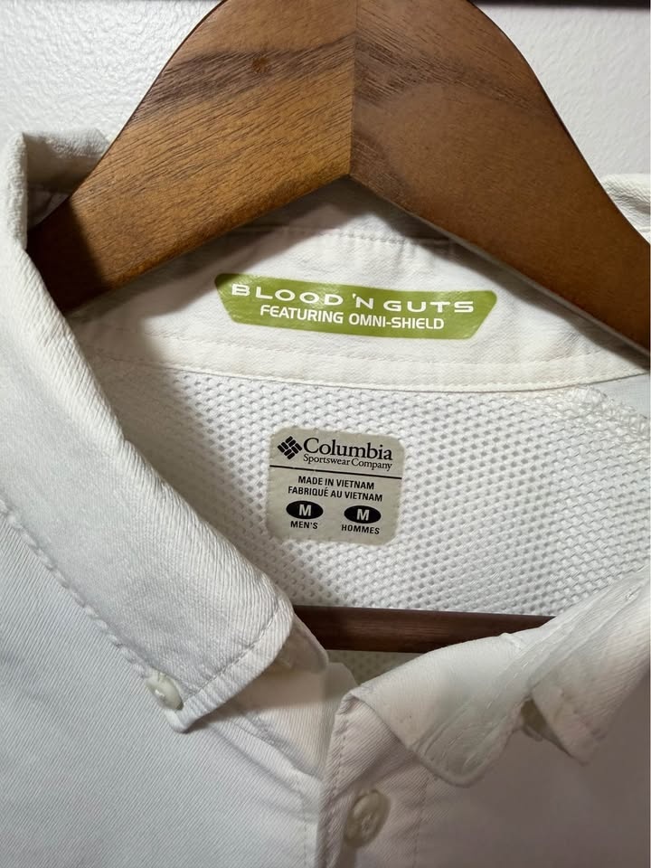 Columbia Blood N Guts PFG White Long Sleeve Fishing Shirt Men's - photo 3