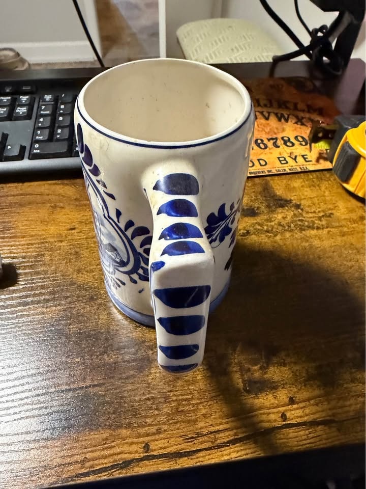 Blue and White Ceramic Mug - photo 3