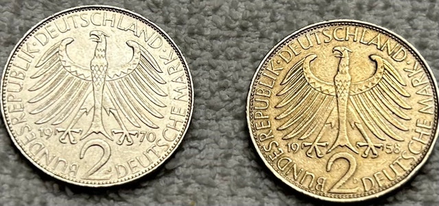 Set of Two 2 Deutschmark Coins