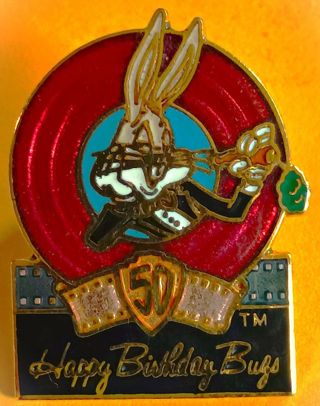 Bugs Bunny Lapel Pin - "Happy 50th Birthday Bugs" (Looney Tunes)