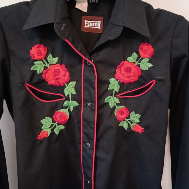 Vintage Floral Embroidery Western Shirt by Fenton SZ:Sm - photo 3