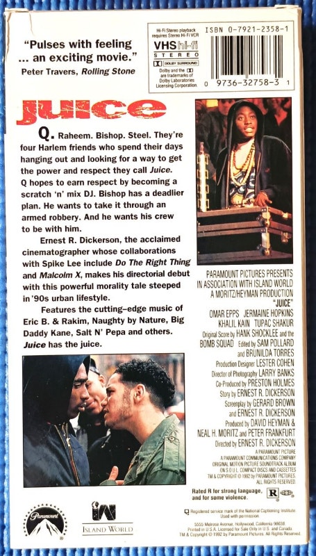 Juice VHS - 1992 Promo Copy - Tupac Shakur VG+ Tested! - photo 3