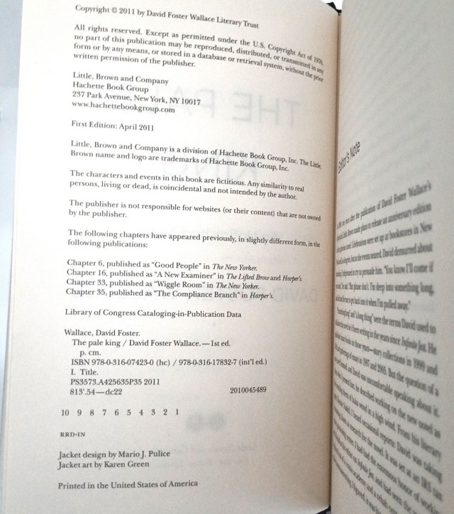 The Pale King by David Foster Wallace - 1st ed. Hardcover - photo 2