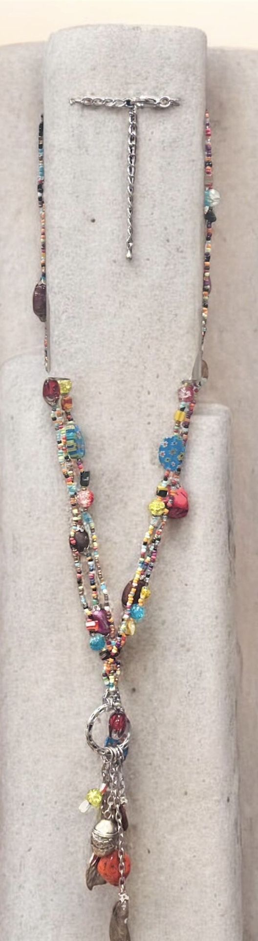 Handmade Boho Multi-Strand Beaded Statement Necklace - photo 3
