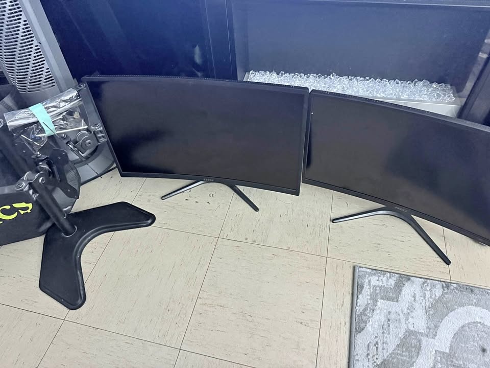 2 MSI Optix G24C 24" Monitors + Desk Stand & VESA Mounts
