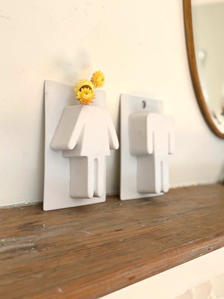 CB2 Un Homme & Une Femme Wall Vases - Minimalist Set of 2
