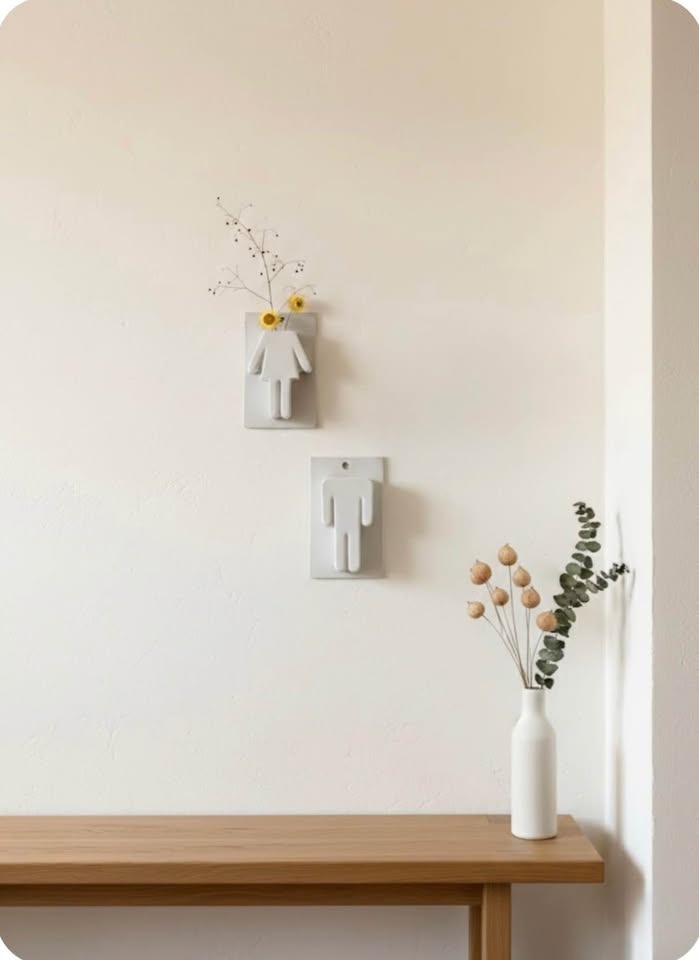 CB2 Un Homme & Une Femme Wall Vases - Minimalist Set of 2 - photo 4
