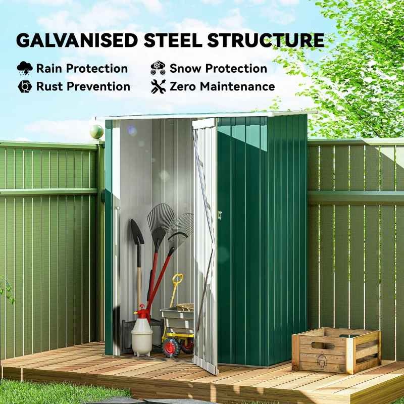 Brand new Outsunny 5 x 3 FT Outdoor Storage Shed with Sliding Do - photo 4