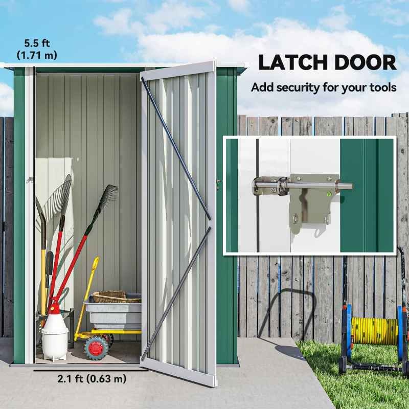 Brand new Outsunny 5 x 3 FT Outdoor Storage Shed with Sliding Do - photo 5
