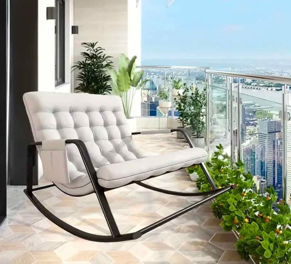 Large Rocking Chair Lounge Chair with High Backrest - photo 2