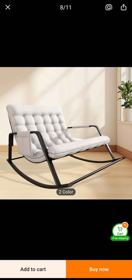 Large Rocking Chair Lounge Chair with High Backrest - photo 3