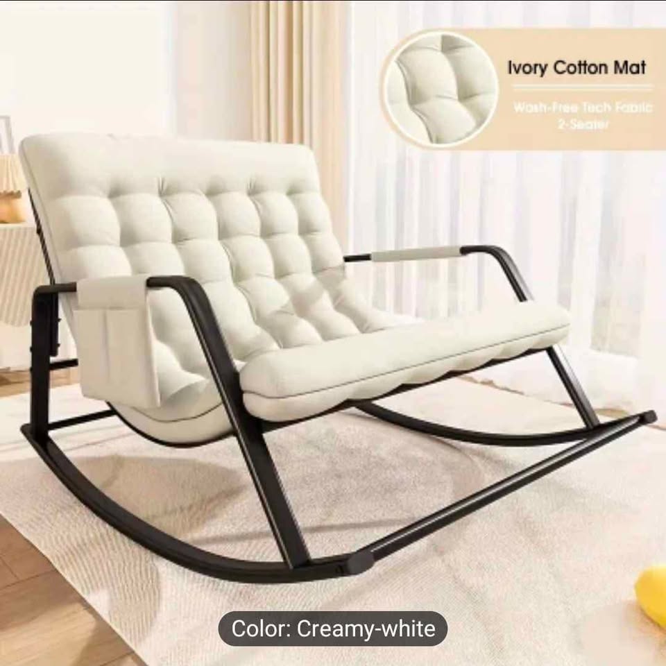 Large Rocking Chair Lounge Chair with High Backrest - photo 5