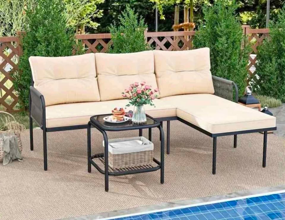 Brand new 3pc patio sectional set. In a box. 1 left on sale.