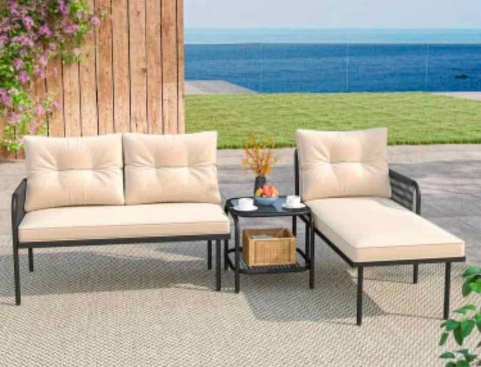 Brand new 3pc patio sectional set. In a box. 1 left on sale. - photo 2