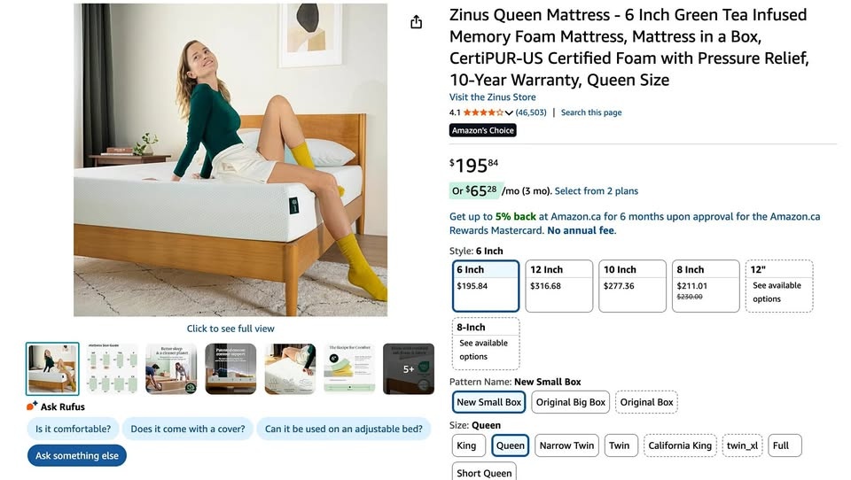 Queen Bed Frame with Storage & Memory Foam Mattress