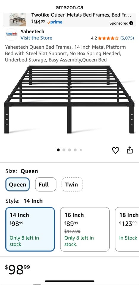 Queen Bed Frame with Storage & Memory Foam Mattress - photo 2