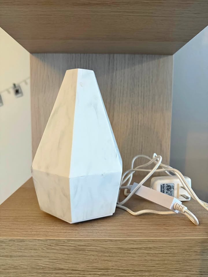 Saje White Geometric Marble Diffuser