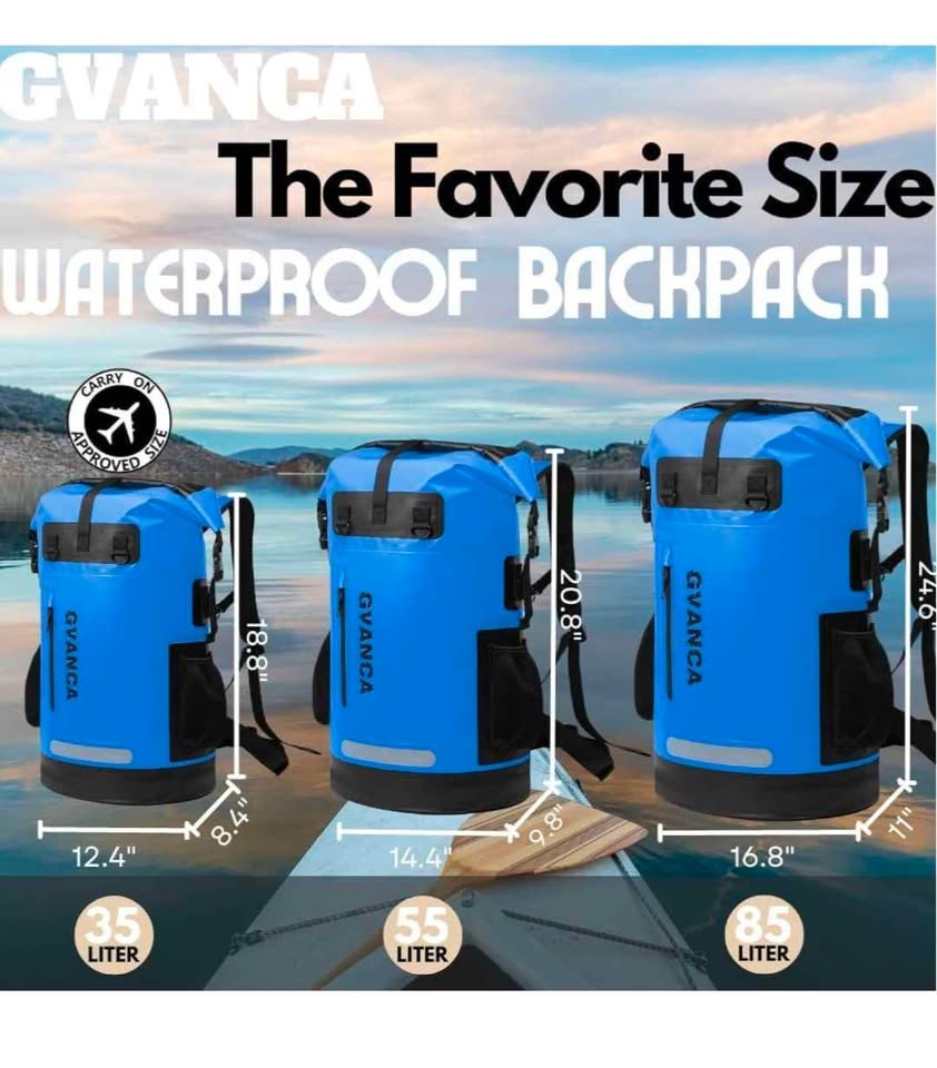 Brand new Blue Waterproof Dry Bag Backpack 55L Roll Top - photo 3